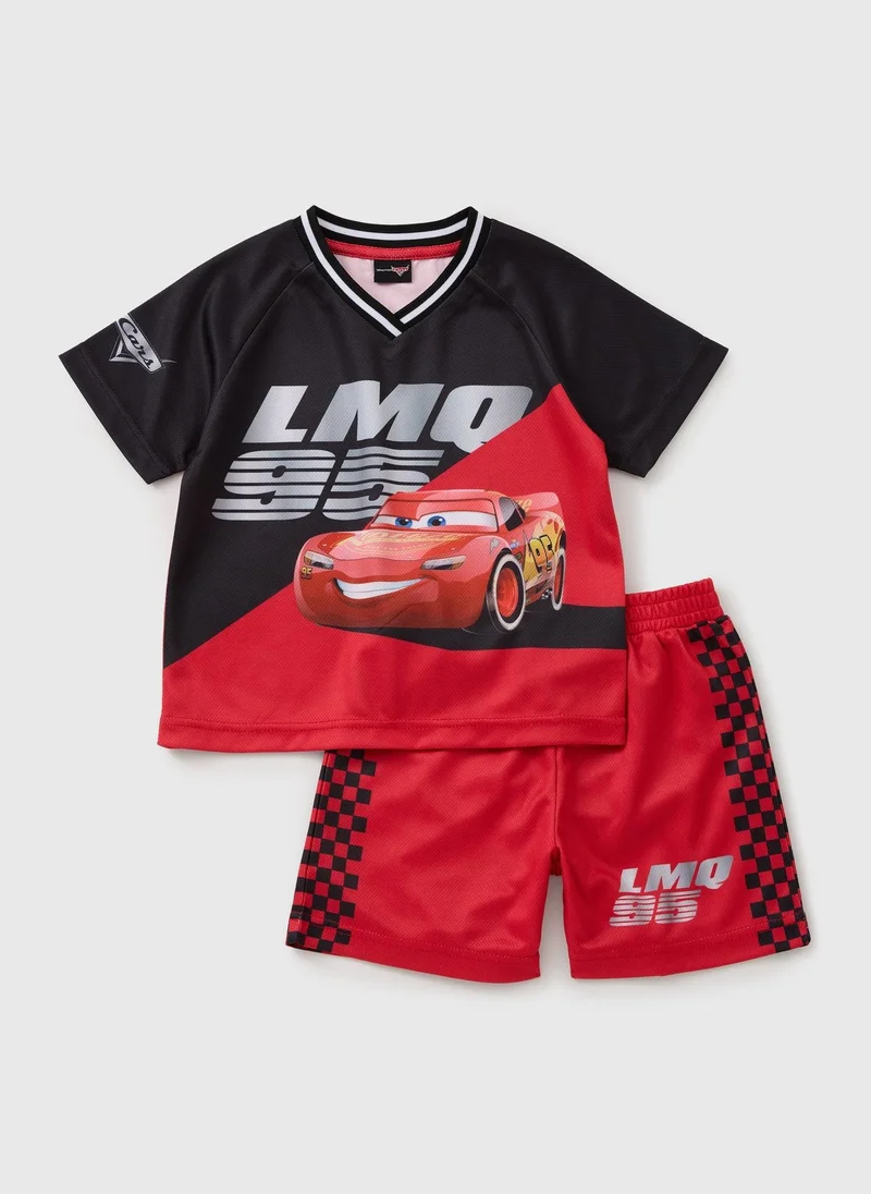 ماتلان Cars Boys Red Lightning McQueen Top & Shorts Set